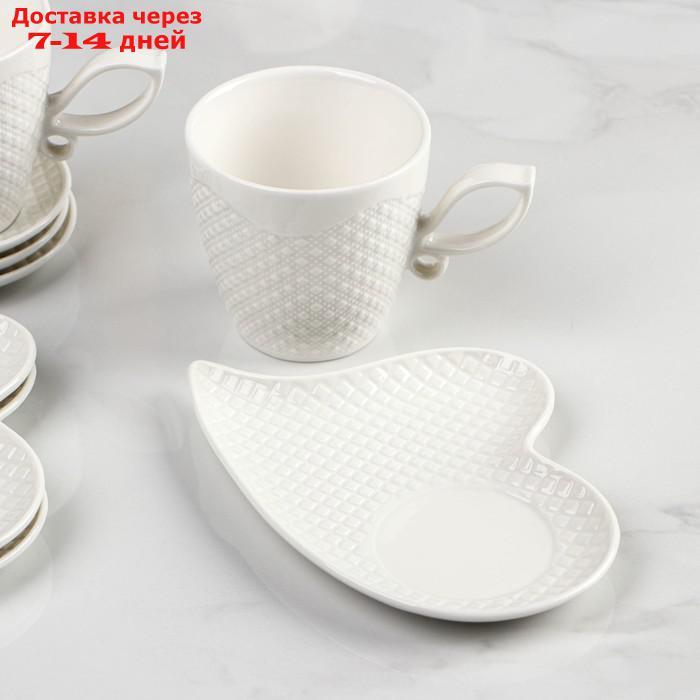 Сервиз чайный "Эстет", 12 предметов: 6 чашек 200 мл, 6 блюдец 16×12 см - фото 2 - id-p219581158