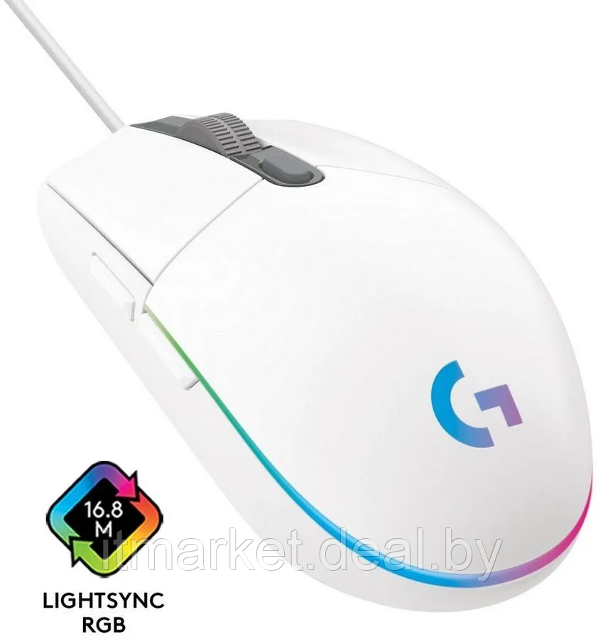 Мышь Logitech G102 Lightsync (белый) (910-005809) - фото 2 - id-p219627599