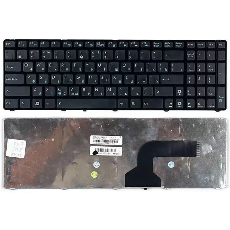 Клавиатура для ноутбука Asus K52, A52, A72, N53, B53, F50, F70, G51, G60, G73, K53, K72, с рамкой, черная - фото 1 - id-p219628961