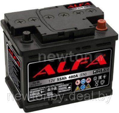 Автомобильный аккумулятор ALFA Hybrid 55 R (55 А·ч) - фото 1 - id-p219628952