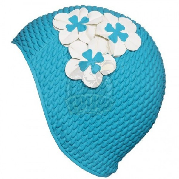 Шапочка для плавания Fashy Babble Cap With Flowers (голубой/белый) (арт. 3119-59)