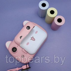 Фотоаппарат моментальной печати Котик / Детская фотокамера с принтером Розовый - фото 1 - id-p219630107