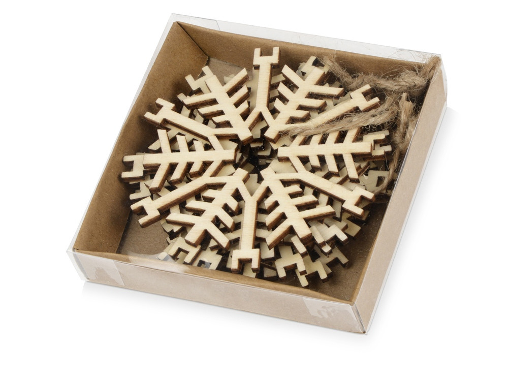 Набор деревянных снежинок, 6шт - фото 3 - id-p219630031