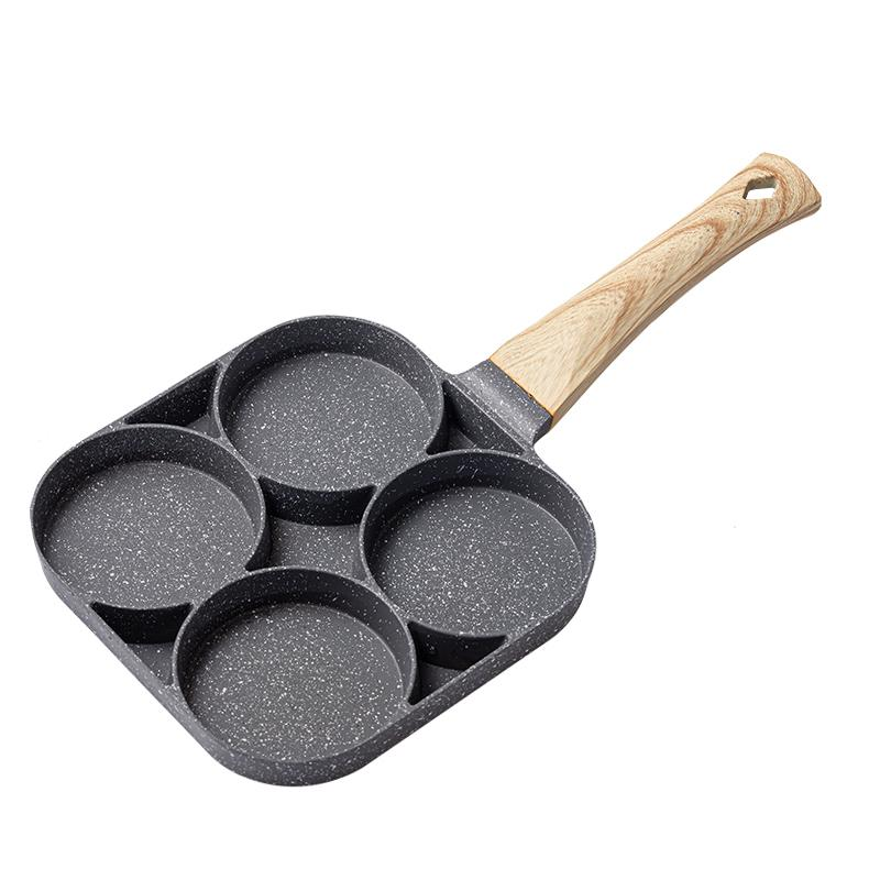 Порционная алюминиевая сковородка с антипригарным покрытием frying pan (4 секции, съемная бакелитовая ручка) - фото 7 - id-p219630285
