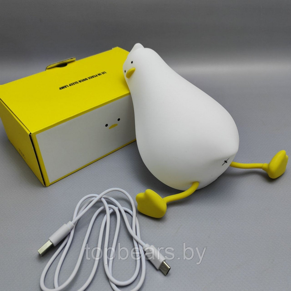 Светильник - ночник силиконовый Сонный Гусь Duck Sleep Lamp (USB, 3 режима, таймер 30 мин) - фото 9 - id-p219630118