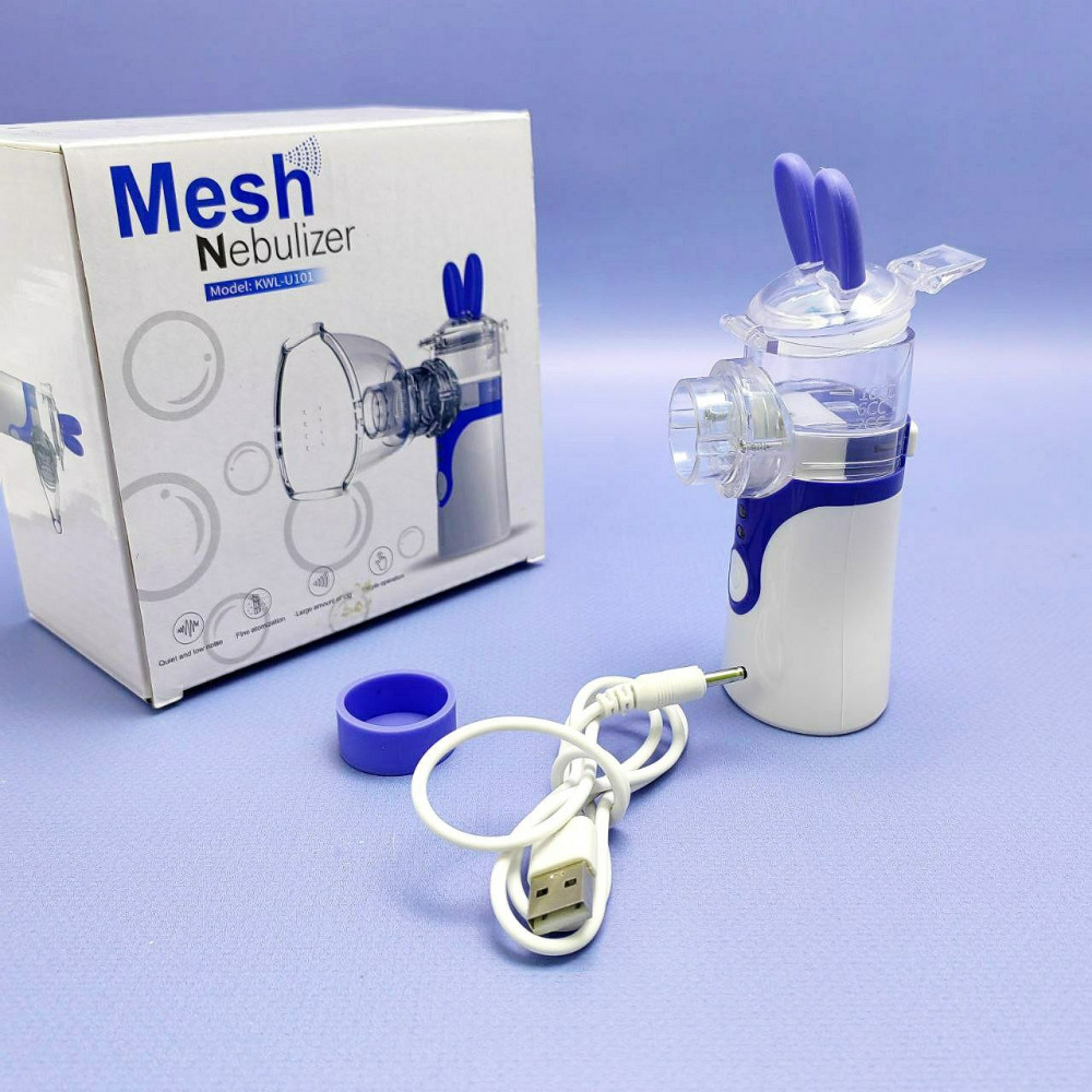 Компактный ультразвуковой ингалятор для детей и взрослых MESH Nebulizer KWL-U101 (3 насадки, 3 режима - фото 10 - id-p219630287