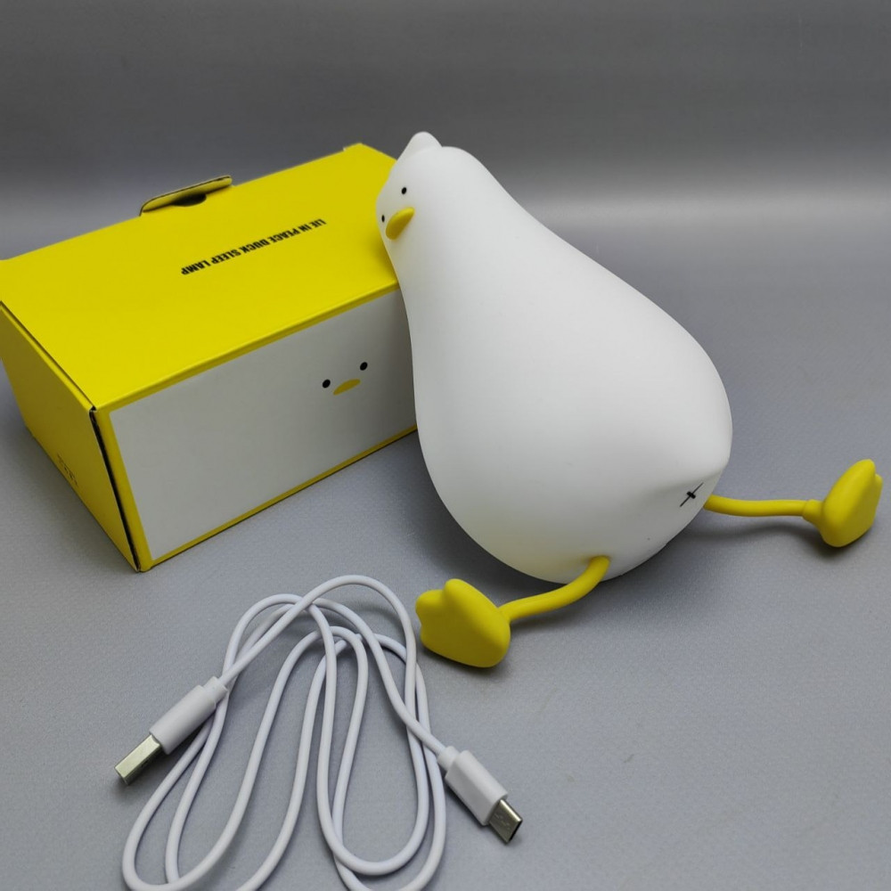 Светильник - ночник силиконовый Сонный Гусь Duck Sleep Lamp (USB, 3 режима, таймер 30 мин) - фото 9 - id-p219630288