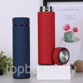Термос - бутылка Life Vacuum Cup с ситечком / Матовый термос 500 мл. нержавеющая сталь Красный - фото 1 - id-p219630130