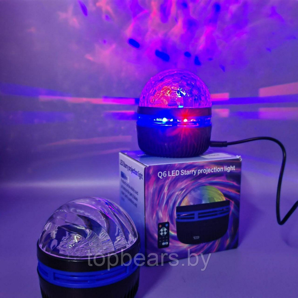 Проектор ночник Мерцание LED Q6 Star light с пультом ДУ (режимы подсветки, датчик звука) - фото 7 - id-p219630134