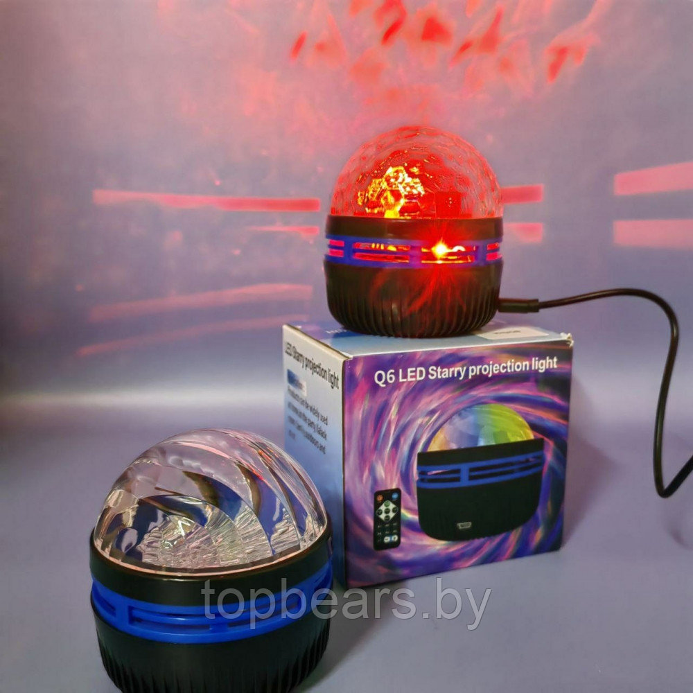 Проектор ночник Мерцание LED Q6 Star light с пультом ДУ (режимы подсветки, датчик звука) - фото 8 - id-p219630134