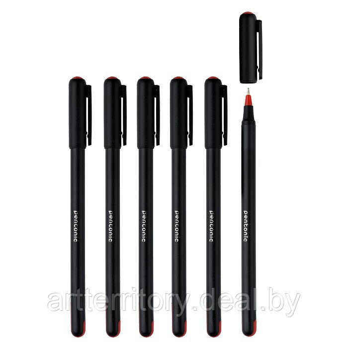 Ручка шариковая Linc Pentonic, одноразовая, красный, 0,7 мм - фото 2 - id-p219625924