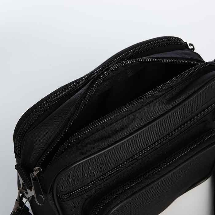 Поясная сумка, 28*8*12, отд на молнии, 3 н/кармана, регул ремень, черный - фото 4 - id-p219634173