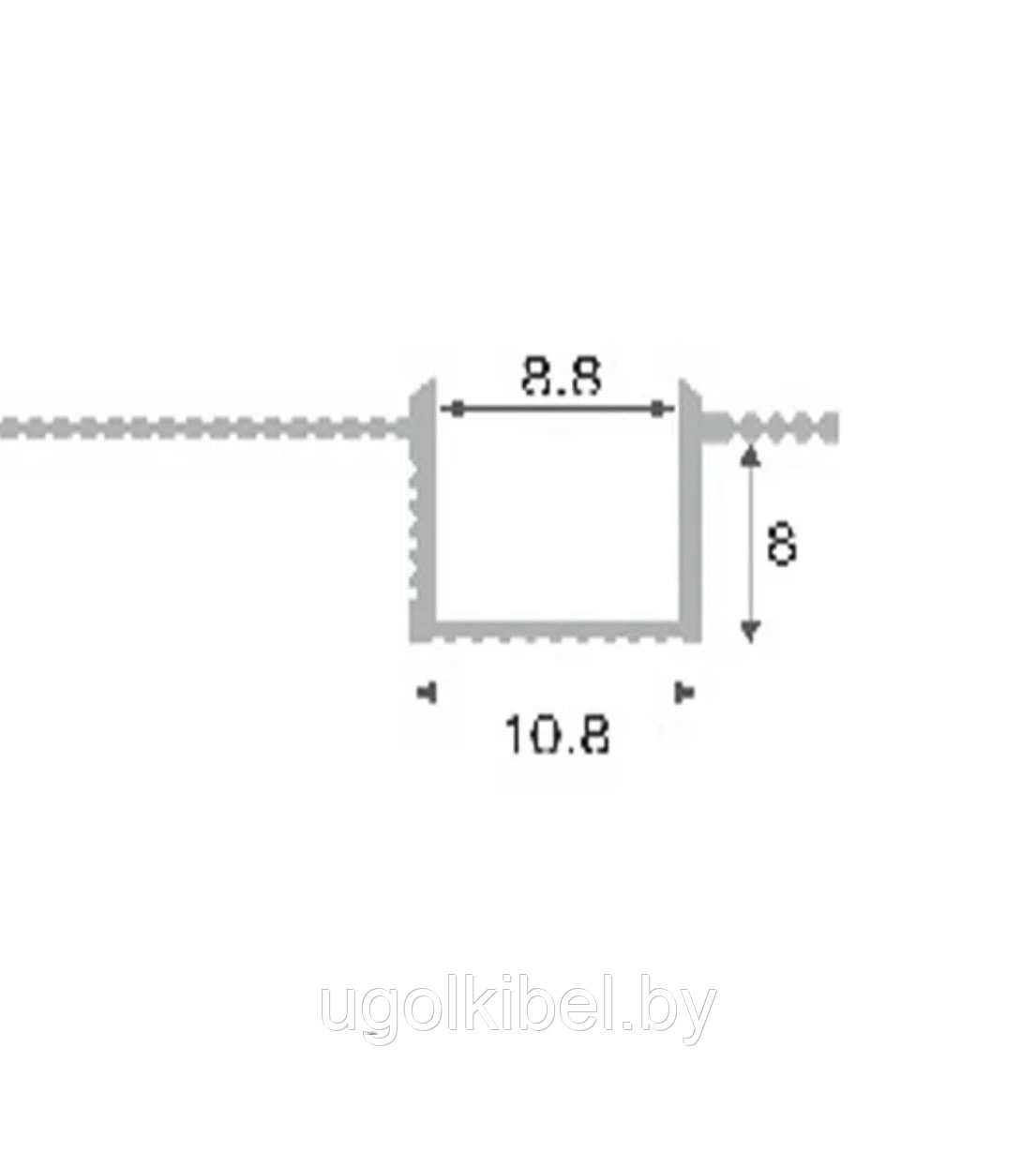 Разделительный профиль (теневая рейка) EURO fly 8 для гипсокартона 2,7м - фото 2 - id-p219635895