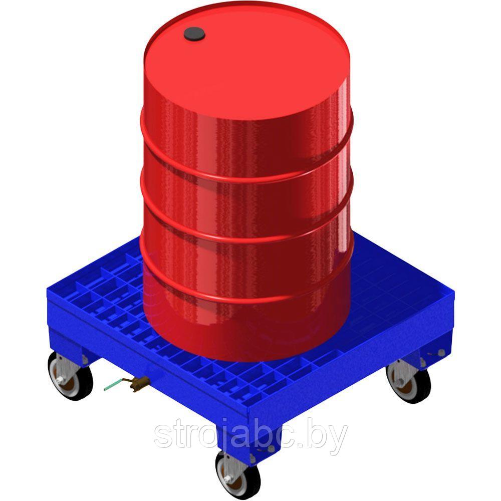 Поддон под бочку с накопительной емкостью и краном ПДБ 1 (836х836х220мм) без колёс