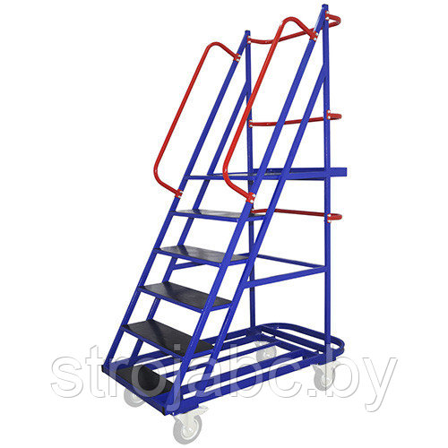 Лестница сварная передвижная ЛС 5 (670х1300х1950мм) 5 ступеней, без колёс - фото 2 - id-p219629866
