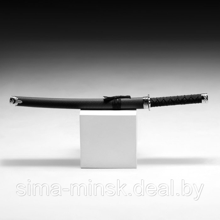Сувенирное оружие «Катана», без подставки, чёрные ножны под змеиную кожу, матовая 70 см - фото 2 - id-p219639550