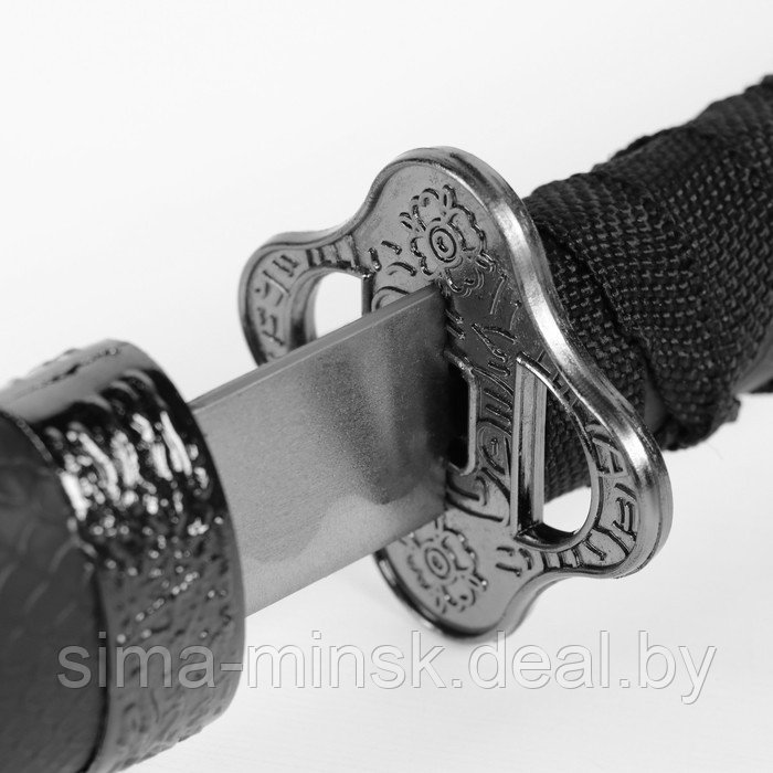 Сув. изделие катана,с подставкой ножны искусственная, матовая кожа, змея, черная 89см - фото 4 - id-p219639553