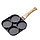 Порционная алюминиевая сковородка с антипригарным покрытием frying pan (4 секции, съемная бакелитовая ручка, фото 8