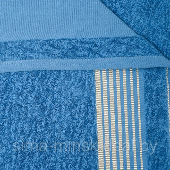 Полотенце махровое с бордюром GOLD, размер 50x90 см, цвет синий, 500 гр - фото 3 - id-p219640432