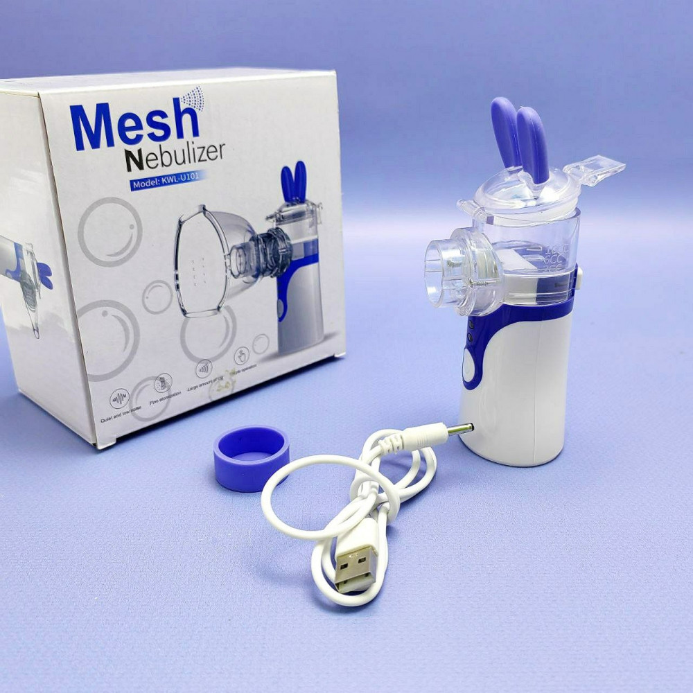 Компактный ультразвуковой ингалятор для детей и взрослых MESH Nebulizer KWL-U101 (3 насадки, 3 режима распылен - фото 9 - id-p219642608