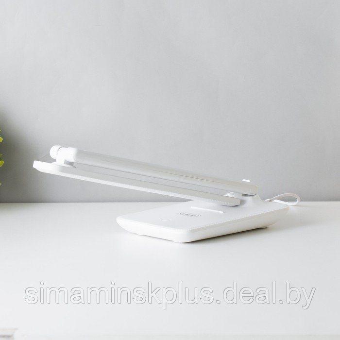 Настольная лампа 8Вт 450лм 3000-6000К к-1,2м подставка для телефона белый - фото 7 - id-p219643214