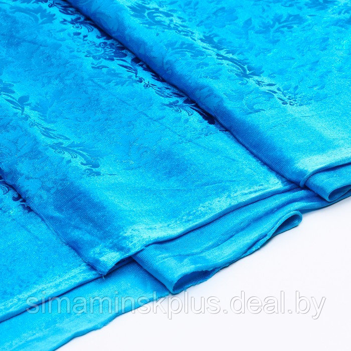 Лоскут Плюш с блестящим узором, цвет голубой, 100*150см - фото 3 - id-p219644687