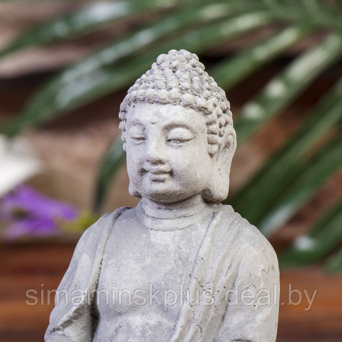 Сад Дзен "Будда в саду" серый, песок белый + свеча + камни 13х19х19 см - фото 2 - id-p219643356