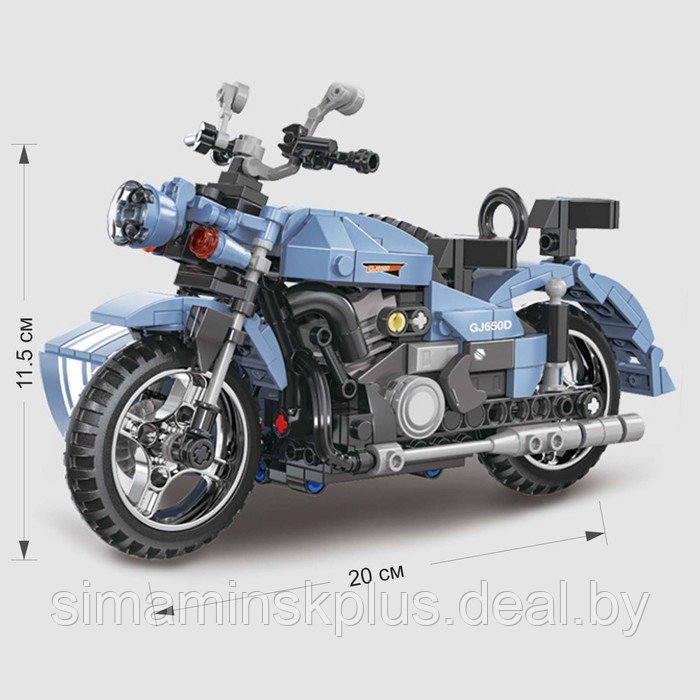 Конструктор Мото «Мотоцикл с коляской», 361 деталь - фото 2 - id-p219643782