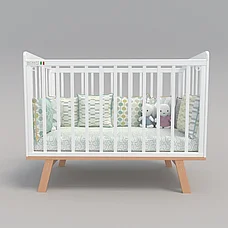 Кроватка для новорождённых ANNIKEN с продольным маятником (в т.ч. приставная), фото 2