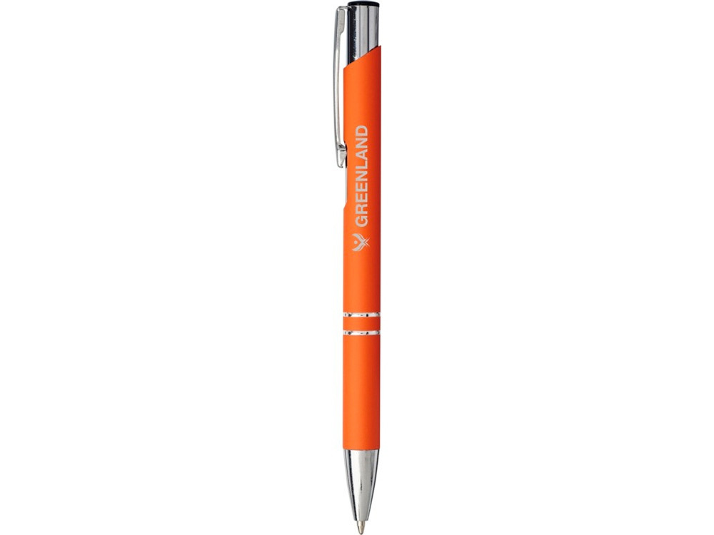 Шариковая кнопочная ручка Moneta с матовым антискользящим покрытием, оранжевый - фото 5 - id-p219647917