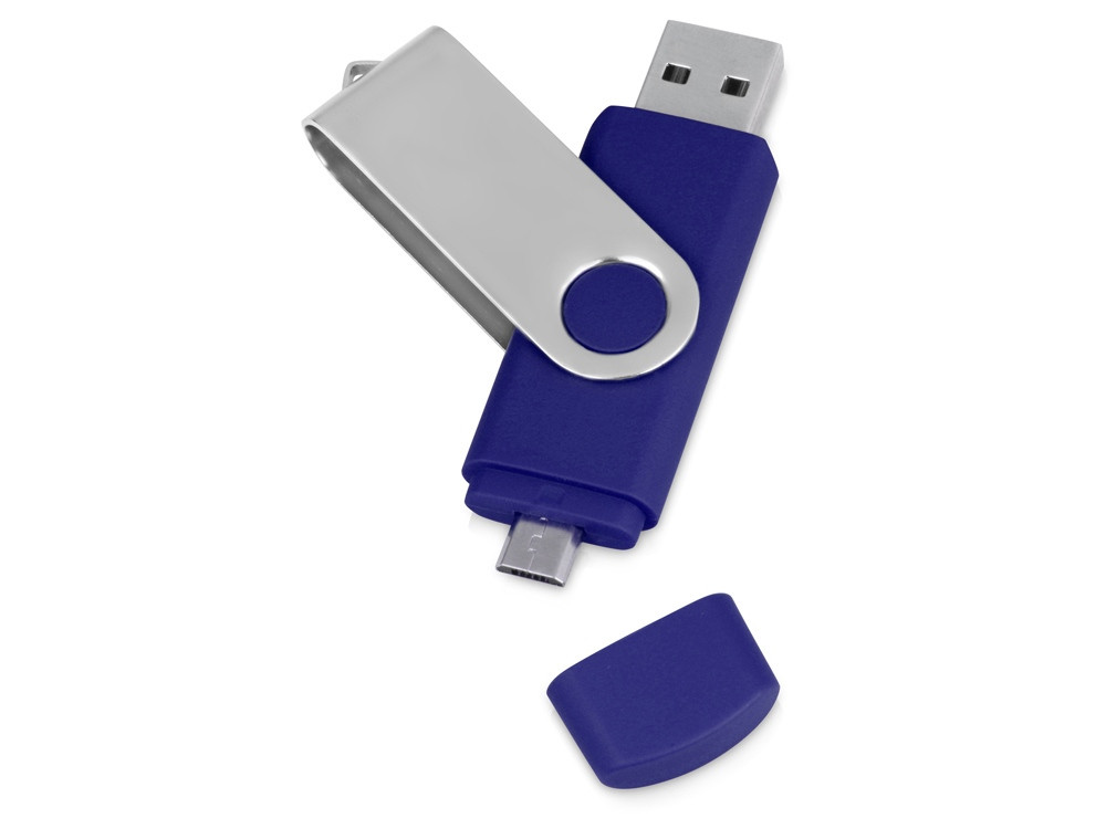 USB/micro USB-флешка 2.0 на 16 Гб Квебек OTG, синий - фото 1 - id-p219647902