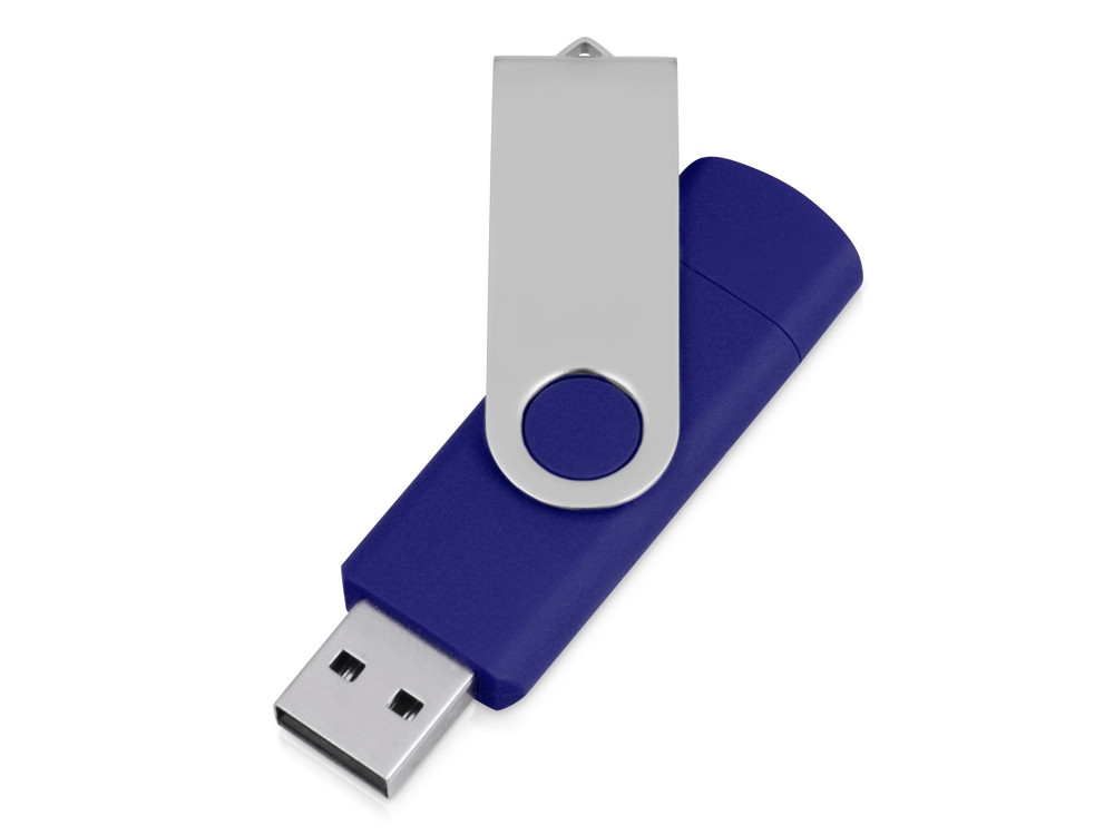 USB/micro USB-флешка 2.0 на 16 Гб Квебек OTG, синий - фото 2 - id-p219647902