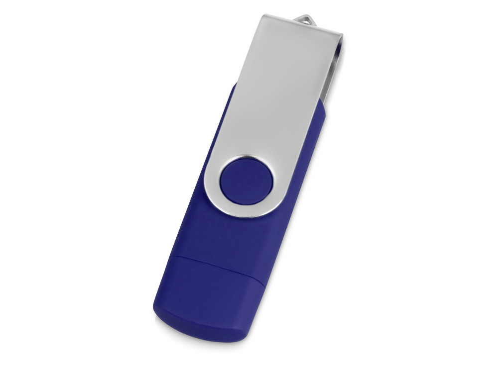 USB/micro USB-флешка 2.0 на 16 Гб Квебек OTG, синий - фото 3 - id-p219647902