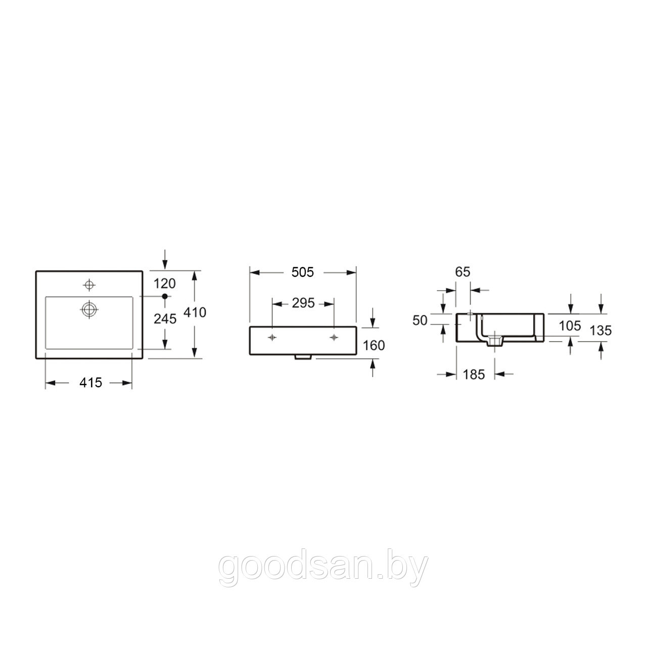 Накладная Lavinia Boho Bathroom Sink 33311014 (51*41 см, прямоугольная, с отверстием под смеситель, х - фото 4 - id-p219649531