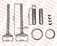 Клапаны впуск/выпуск, направляющие, седла КМ130/138