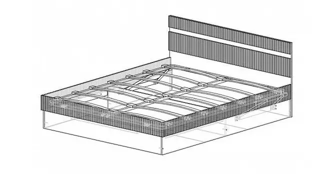 Кровать Оливия 1,6м с ПМ - Графит / Графит Глянец (МИФ) - фото 2 - id-p219650652