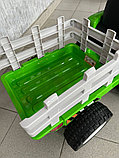 Детский электромобиль RiverToys H444HH (зеленый) трактор с прицепом и пультом, фото 6