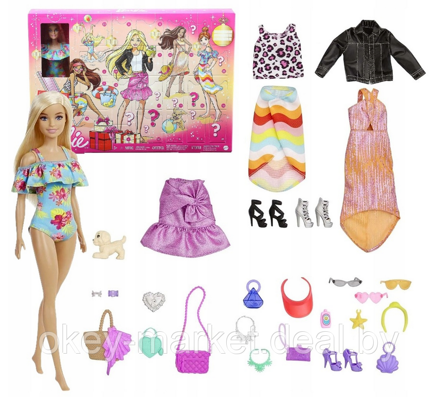 Адвент-календарь Barbie с куклой и 24 сюрпризами GYN37 - фото 1 - id-p219650907
