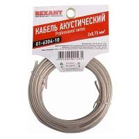 Rexant 01-6304-10 Кабель акустический, 2х0.75 мм2, прозрачный SILICON, 10 м.