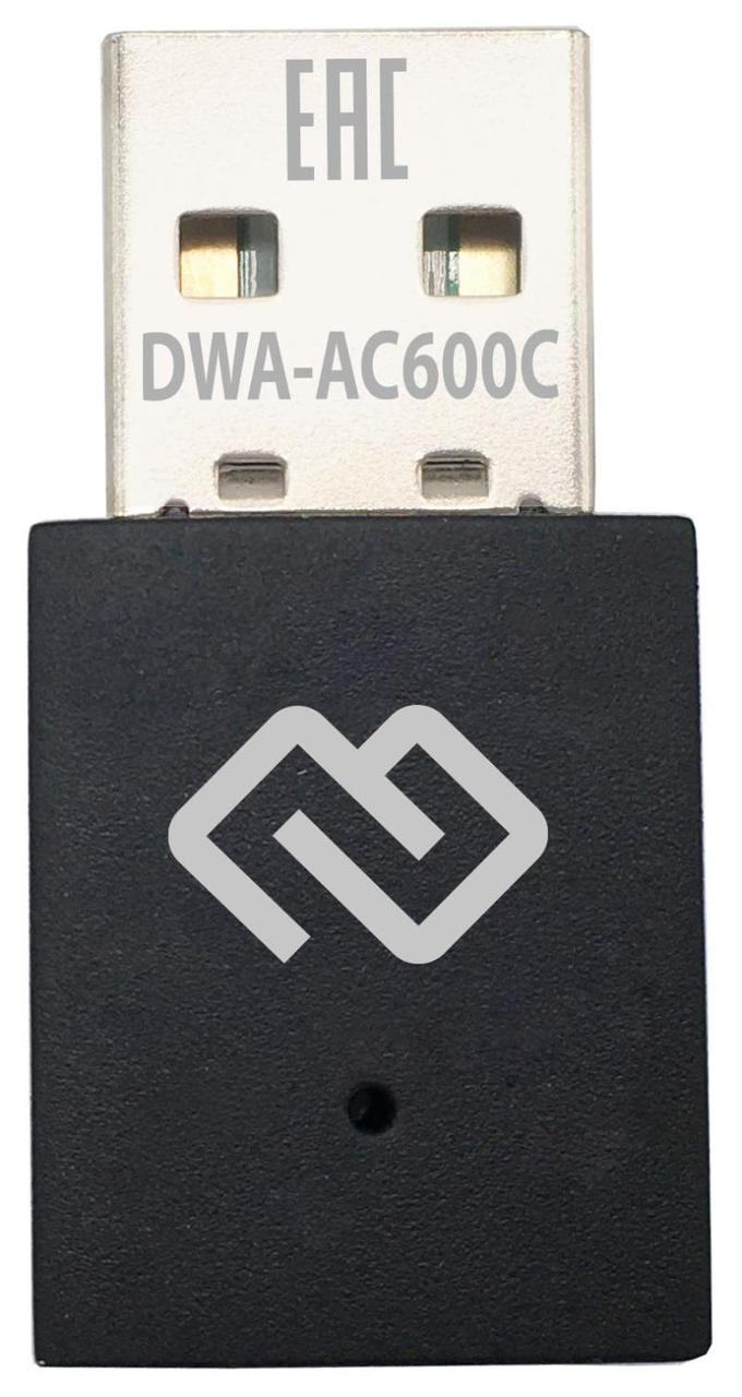 Сетевой адаптер WiFi Digma DWA-AC600C AC600 USB 2.0 (ант.внутр.) 1ант. (упак.:1шт)