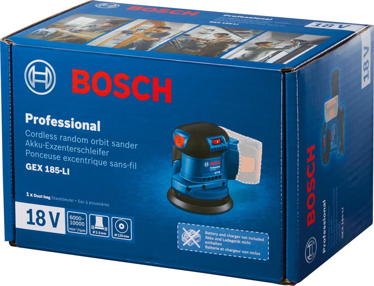 Эксцентриковая шлифмашина Bosch GEX 185-LI аккум. (06013A5021) - фото 1 - id-p219651407