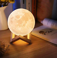 Лампа ночник Луна объемная 3D Moon Lamp 15 см, 7 режимов подсветки, пульт ДУ