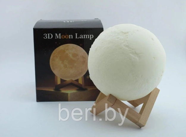 Лампа ночник Луна объемная 3D Moon Lamp 15 см, 7 режимов подсветки, пульт ДУ - фото 2 - id-p219652483