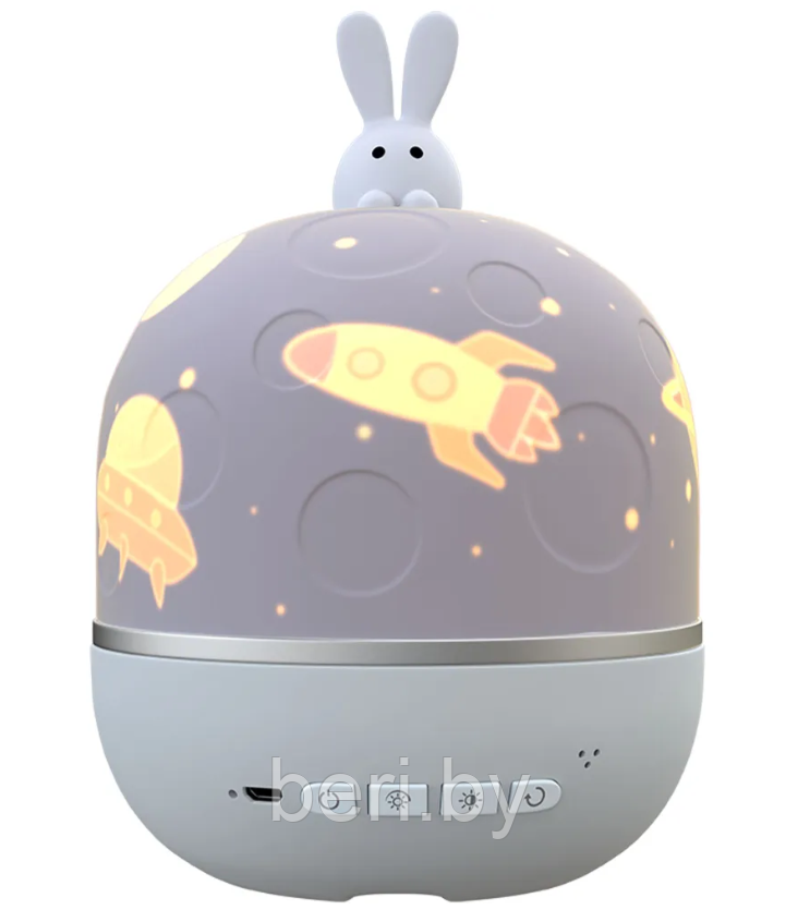 Ночник проектор детский ФОТОН «Лунный заяц», ночное звездное небо, детский светильник со сменными проекциями - фото 2 - id-p219652675