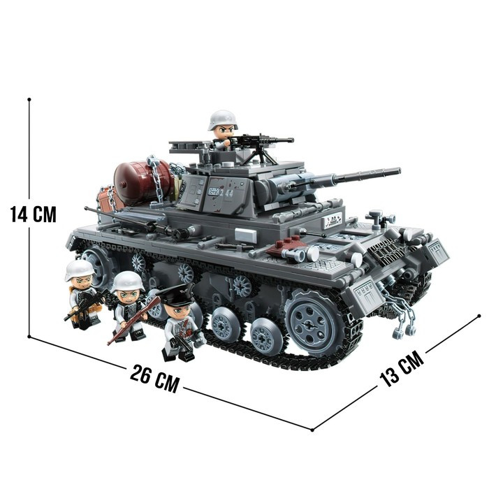 Конструктор Вторая мировая война «Немецкий танк PanzerIII», 1058 деталей - фото 2 - id-p219653233