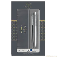 Набор Parker Jotter Stainless Steel CT: ручка шариковая и механический карандаш, подарочная упаковка