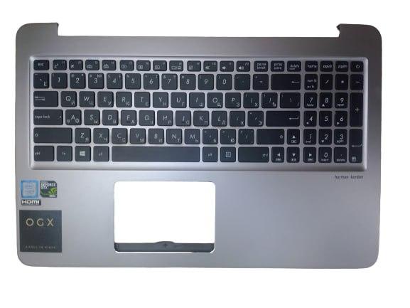 Верхняя часть корпуса (Palmrest) Asus ZenBook UX510, с клавиатурой, черный, подсветка, RU