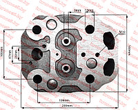Головка блока цилиндров (голая) (ГБЦ) S1100/S195 (4 шпильки) под тупую форсунку