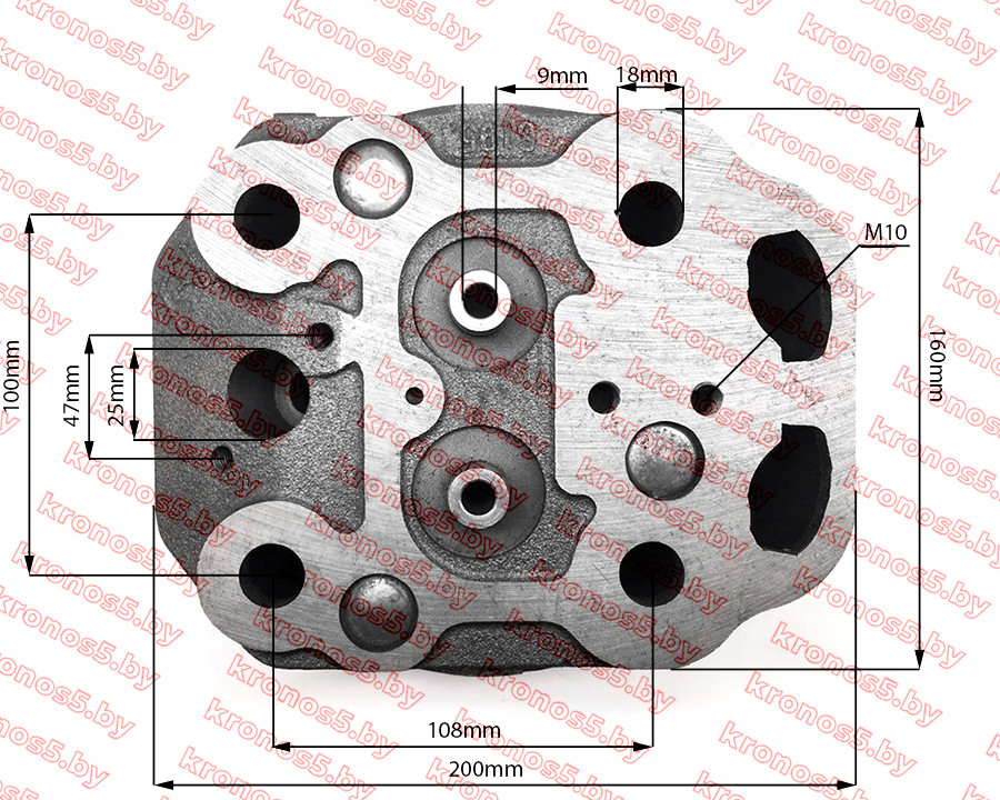 Головка блока цилиндров (голая) (ГБЦ) S1100/S195 (4 шпильки) под тупую форсунку - фото 1 - id-p219638290