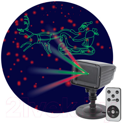 Диско-лампа ЭРА ENIOP-02 Laser Дед Мороз мультирежим 2 цвета / Б0041643 - фото 3 - id-p219660989